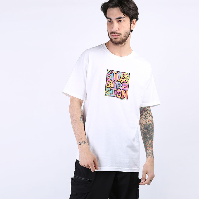 мужская белая футболка Stussy Clyde Tee 1904503-white - цена, описание, фото 1